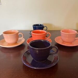 Fiesta Ware Tea Cups & Saucers